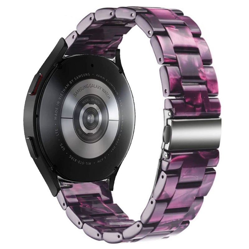 DEALELE Bands Compatible with Samsung Galaxy Watch 7 / FE / 6/6 Classic / 5/5 Pro / 4/4 Classic / 3 41mm / Huawei GT3 42mm, 20mm Colorful Resin Replacement Strap for Women Men (Purple) - Image 2